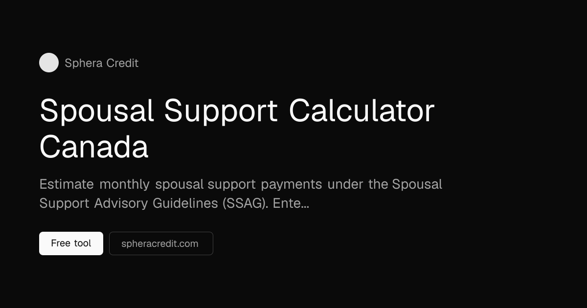 Spousal Support Calculator Canada | Free SSAG Estimate